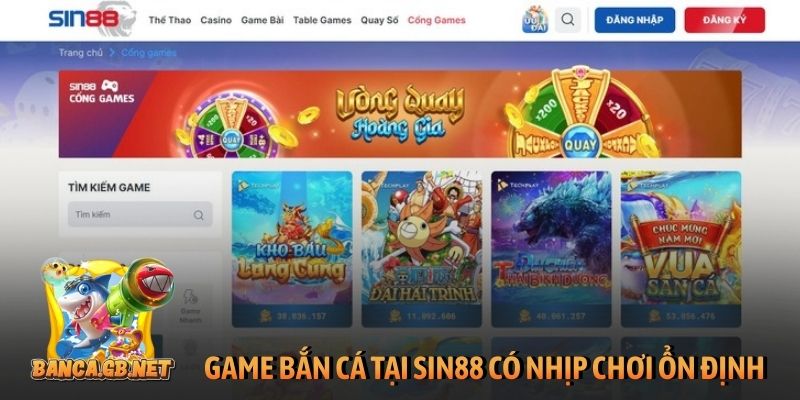 Review Sin88 - Nhà cái bắn cá thưởng lớn, ưu đãi KHỦNG 4 Game bắn cá tại Sin88 có nhịp chơi ổn định