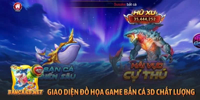 Giao diện đồ họa game bắn cá 3d chất lượng